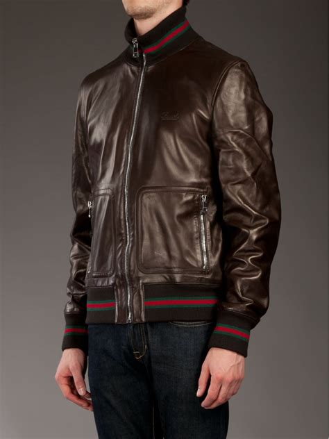 men gucci leather jacket|vintage gucci leather jacket men's.